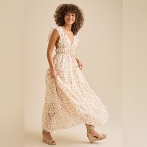 Altar'd State Ivory Elisa Floral Maxi Dress